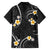 Black And Gray Family Matching Off Shoulder Short Dress and Hawaiian Shirt Curves Polynesian Tattoo Mix Plumeria Flowers