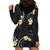 Black And Gray Hoodie Dress Curves Polynesian Tattoo Mix Plumeria Flowers