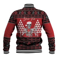 Personalized Hawaii Skull Christmas Baseball Jacket Mele Kalikimaka Hawaiian Kakau LT14 - Polynesian Pride