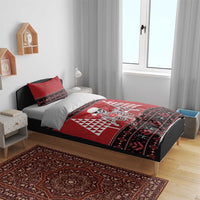Personalized Hawaii Skull Christmas Bedding Set Mele Kalikimaka Hawaiian Kakau LT14 - Polynesian Pride