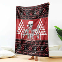 Personalized Hawaii Skull Christmas Blanket Mele Kalikimaka Hawaiian Kakau LT14 - Polynesian Pride