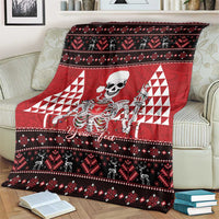 Personalized Hawaii Skull Christmas Blanket Mele Kalikimaka Hawaiian Kakau LT14 - Polynesian Pride