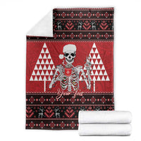 Personalized Hawaii Skull Christmas Blanket Mele Kalikimaka Hawaiian Kakau LT14 - Polynesian Pride
