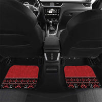 Personalized Hawaii Skull Christmas Car Mats Mele Kalikimaka Hawaiian Kakau LT14 Set 2pcs - Back Red - Polynesian Pride