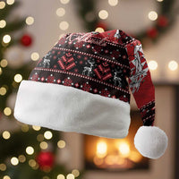 Personalized Hawaii Skull Christmas Santa Hat Mele Kalikimaka Hawaiian Kakau LT14 Without Fur Red - Polynesian Pride