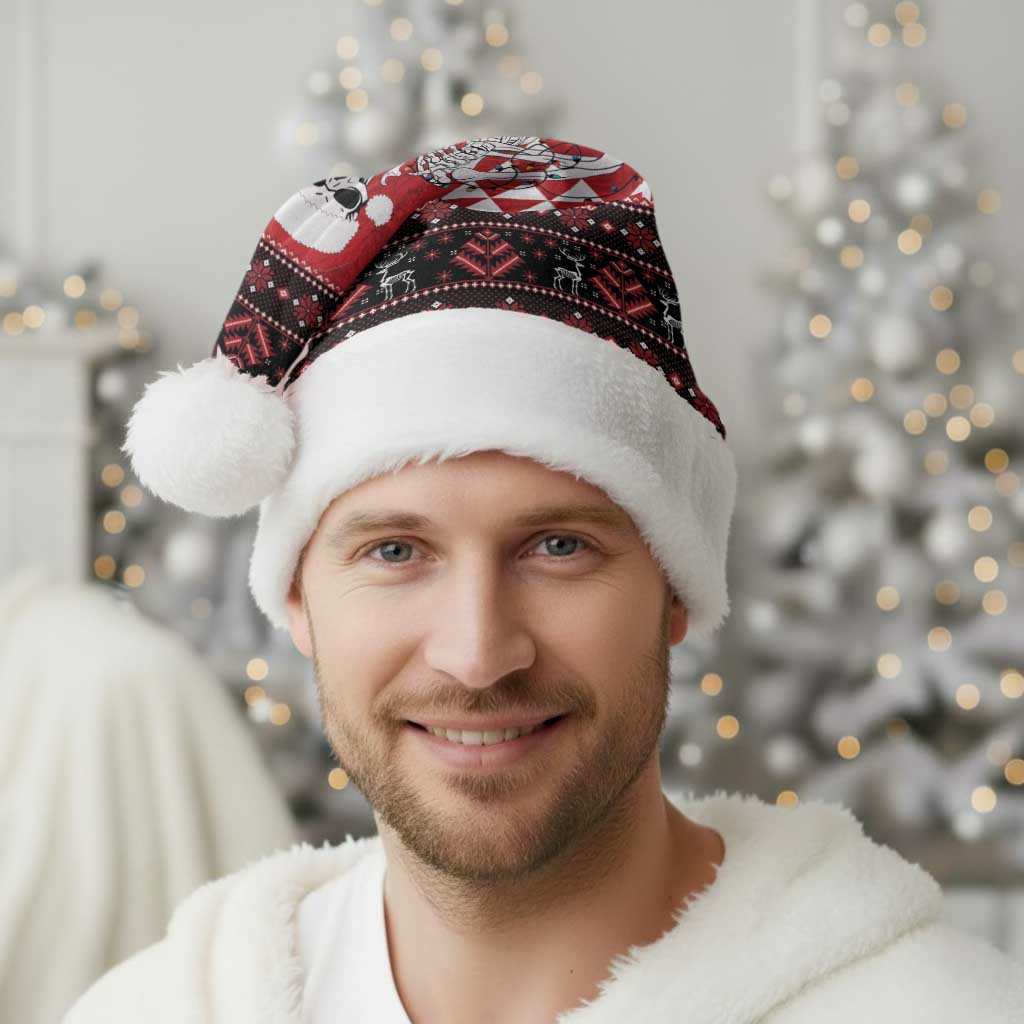 Personalized Hawaii Skull Christmas Santa Hat Mele Kalikimaka Hawaiian Kakau LT14 - Polynesian Pride