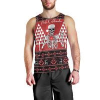 Personalized Hawaii Skull Christmas Men Tank Top Mele Kalikimaka Hawaiian Kakau LT14 - Polynesian Pride