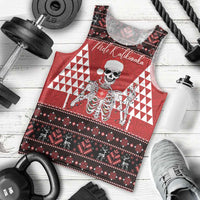 Personalized Hawaii Skull Christmas Men Tank Top Mele Kalikimaka Hawaiian Kakau LT14 - Polynesian Pride