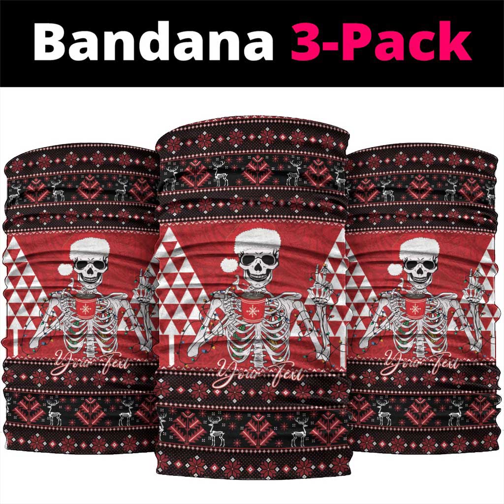 Personalized Hawaii Skull Christmas Neck Gaiter Mele Kalikimaka Hawaiian Kakau LT14 package One Size: 25*50cm Red - Polynesian Pride