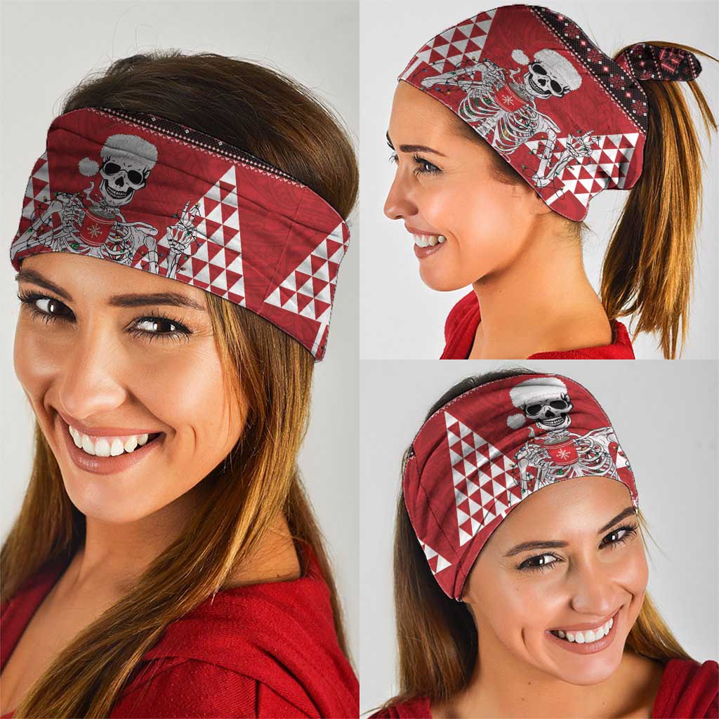 Personalized Hawaii Skull Christmas Neck Gaiter Mele Kalikimaka Hawaiian Kakau LT14 - Polynesian Pride
