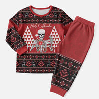 Personalized Hawaii Skull Christmas Pajama Set Mele Kalikimaka Hawaiian Kakau LT14 Men Red - Polynesian Pride