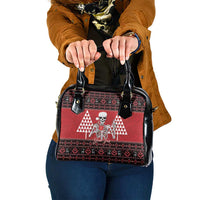 Personalized Hawaii Skull Christmas Shoulder Handbag Mele Kalikimaka Hawaiian Kakau LT14 One Size Red - Polynesian Pride