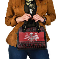 Personalized Hawaii Skull Christmas Shoulder Handbag Mele Kalikimaka Hawaiian Kakau LT14 - Polynesian Pride