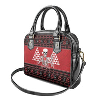 Personalized Hawaii Skull Christmas Shoulder Handbag Mele Kalikimaka Hawaiian Kakau LT14 - Polynesian Pride