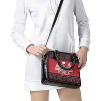 Personalized Hawaii Skull Christmas Shoulder Handbag Mele Kalikimaka Hawaiian Kakau LT14 - Polynesian Pride