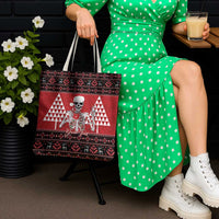 Personalized Hawaii Skull Christmas Tote Bag Mele Kalikimaka Hawaiian Kakau LT14 - Polynesian Pride