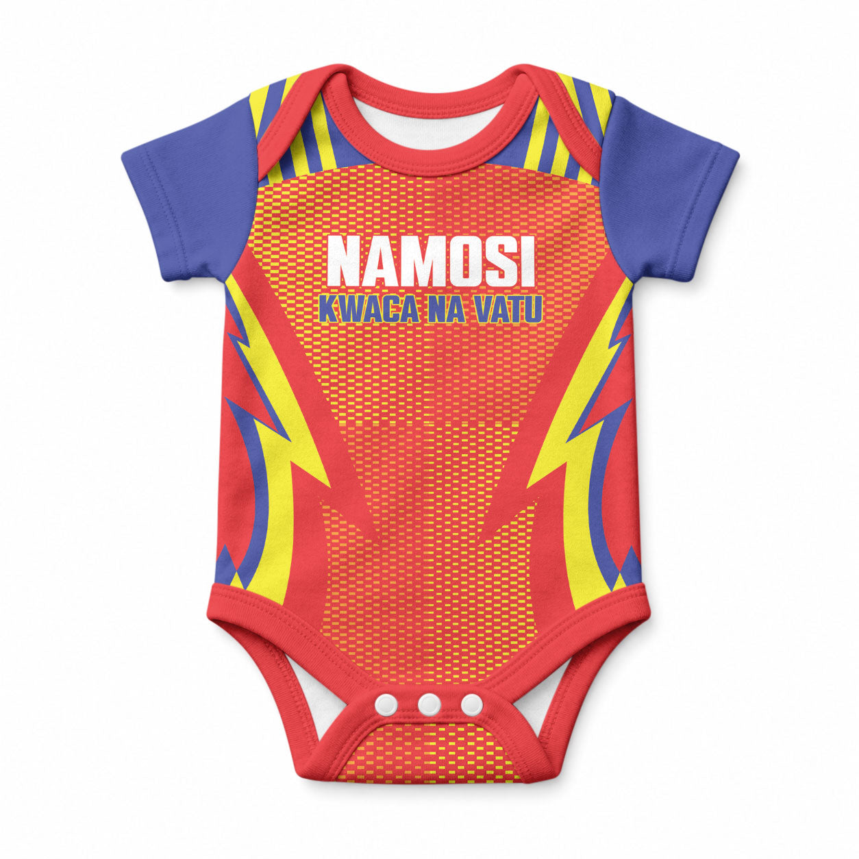 Namosi Fiji 2026 Rugby Custom Baby Onesie Kwaca Na Vatu LT14 Red - Polynesian Pride