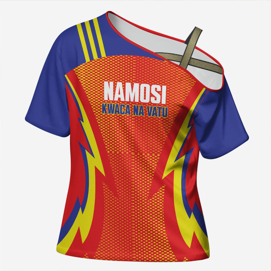 Namosi Fiji 2026 Rugby Custom Cross Shoulder Shirt Kwaca Na Vatu LT14 Female Red - Polynesian Pride