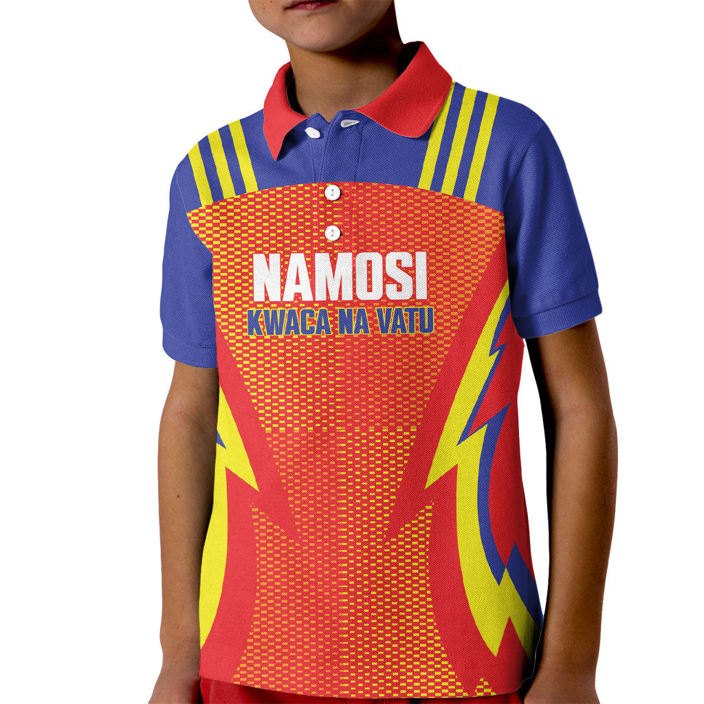 Namosi Fiji 2026 Rugby Custom Kid Polo Shirt Kwaca Na Vatu LT14 Kid Red - Polynesian Pride