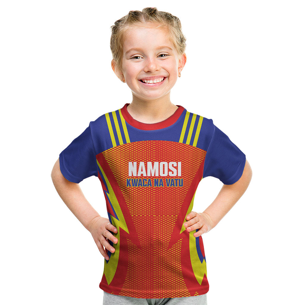 Namosi Fiji 2026 Rugby Custom Kid T Shirt Kwaca Na Vatu LT14 Red - Polynesian Pride