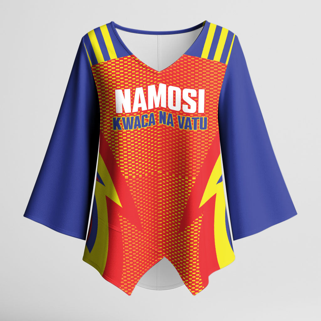 Namosi Fiji 2026 Rugby Custom Kimono Sleeve Blouse Kwaca Na Vatu LT14 Female Red - Polynesian Pride