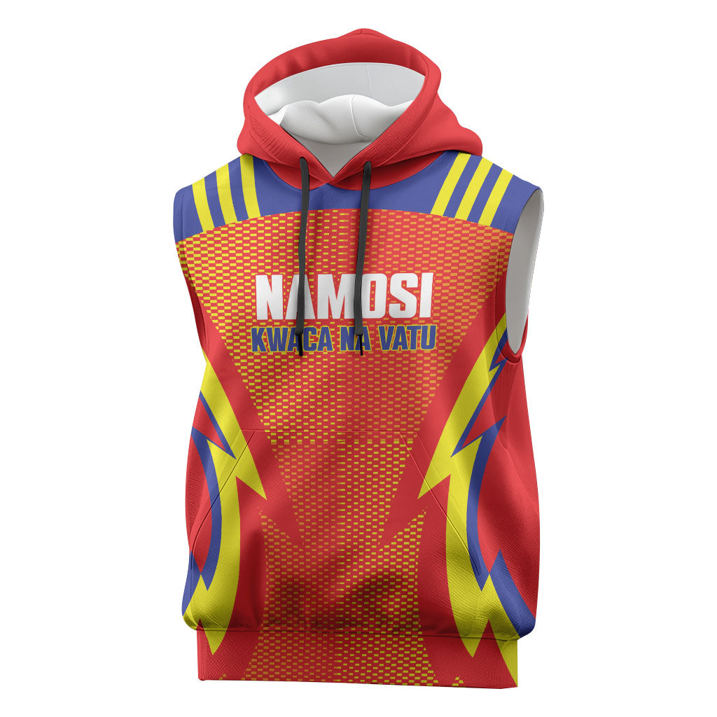 Namosi Fiji 2026 Rugby Custom Sleeveless Hoodie Kwaca Na Vatu LT14 Red - Polynesian Pride