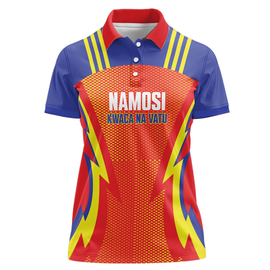 Namosi Fiji 2026 Rugby Custom Women Polo Shirt Kwaca Na Vatu LT14 Female Red - Polynesian Pride