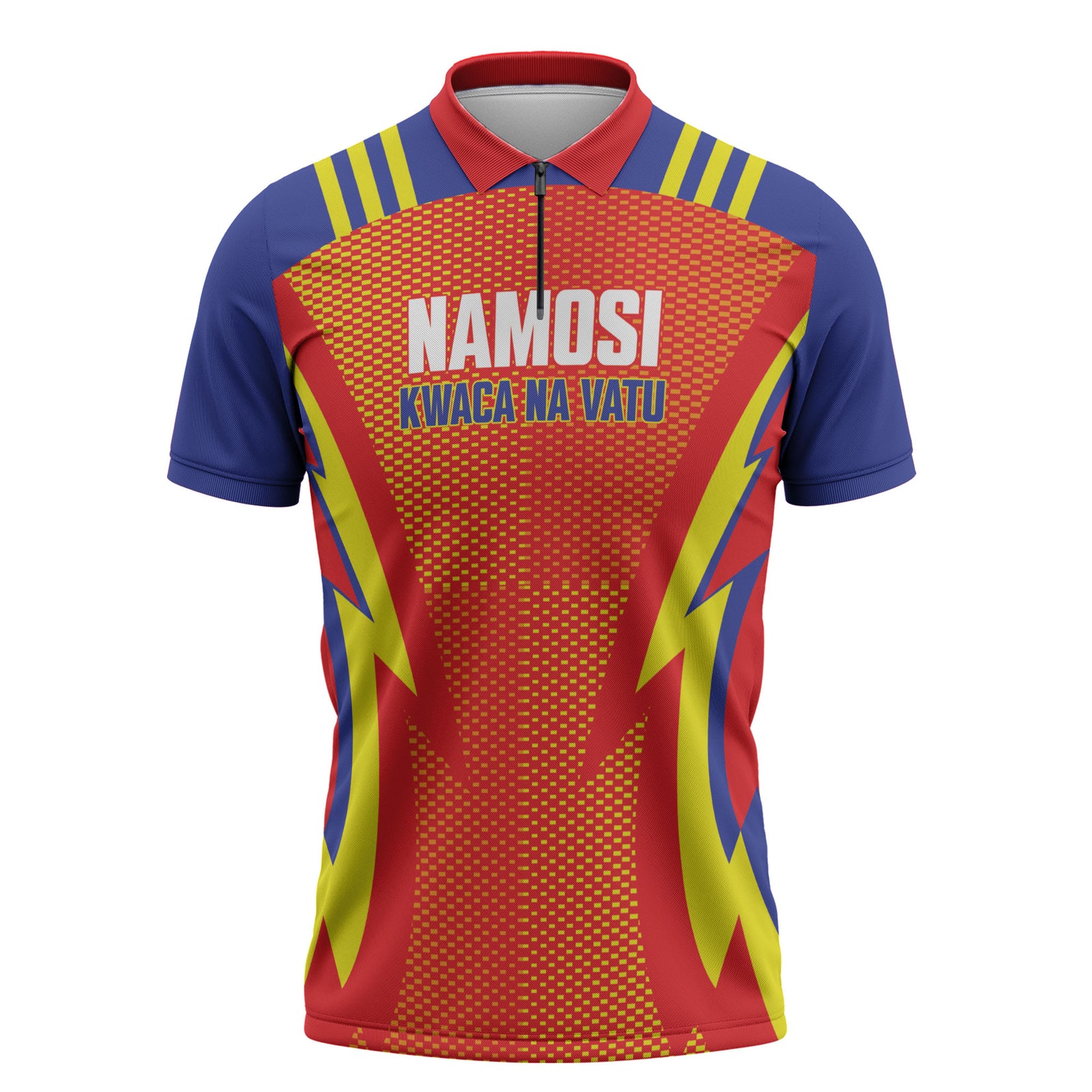Namosi Fiji 2026 Rugby Custom Zipper Polo Shirt Kwaca Na Vatu LT14 Red - Polynesian Pride