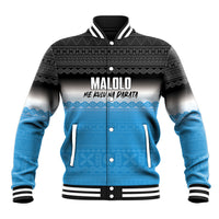 Malolo Fiji 2026 Rugby Personalised Baseball Jacket Me Kulu Na Darata Fijian Tapa Pattern LT14 Unisex Blue - Polynesian Pride