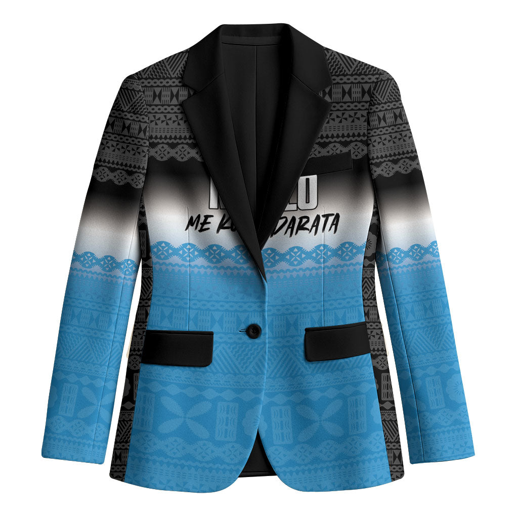 Malolo Fiji 2026 Rugby Personalised Blazer Me Kulu Na Darata Fijian Tapa Pattern LT14 Unisex Blue - Polynesian Pride