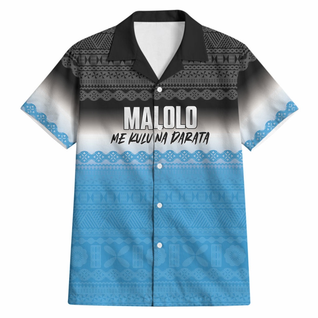 Malolo Fiji 2026 Rugby Personalised Hawaiian Shirt Me Kulu Na Darata Fijian Tapa Pattern LT14 Blue - Polynesian Pride