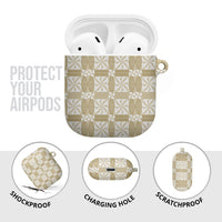 Beige Ngatu Pattern Malo e Lelei Tonga AirPods Case