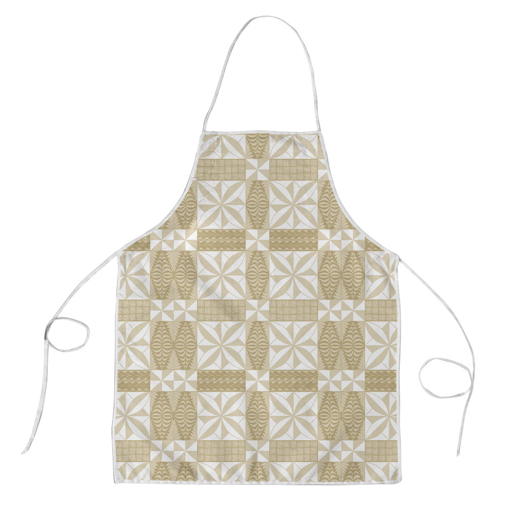 Beige Ngatu Pattern Malo e Lelei Tonga Apron