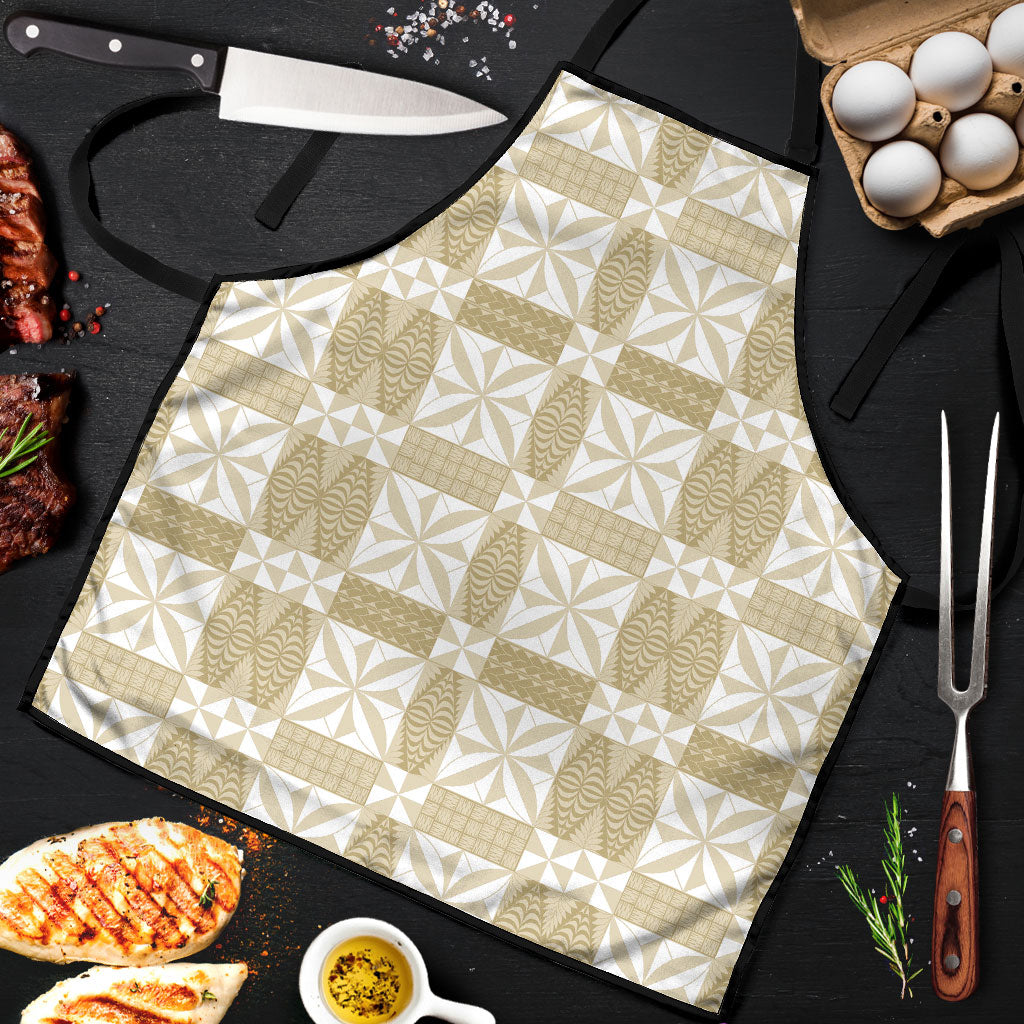 Beige Ngatu Pattern Malo e Lelei Tonga Apron