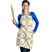 Beige Ngatu Pattern Malo e Lelei Tonga Apron