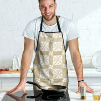 Beige Ngatu Pattern Malo e Lelei Tonga Apron