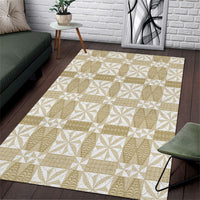 Beige Ngatu Pattern Malo e Lelei Tonga Area Rug
