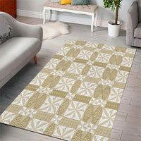 Beige Ngatu Pattern Malo e Lelei Tonga Area Rug