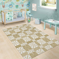 Beige Ngatu Pattern Malo e Lelei Tonga Area Rug
