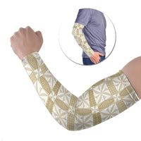 Beige Ngatu Pattern Malo e Lelei Tonga Arm Sleeves