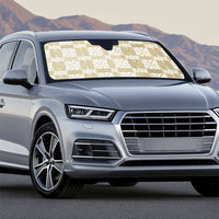 Beige Ngatu Pattern Malo e Lelei Tonga Auto Sun Shade