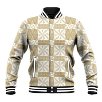 Beige Ngatu Pattern Malo e Lelei Tonga Baseball Jacket