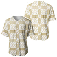 Beige Ngatu Pattern Malo e Lelei Tonga Baseball Jersey