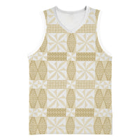 Beige Ngatu Pattern Malo e Lelei Tonga Basketball Jersey