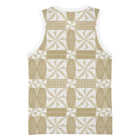 Beige Ngatu Pattern Malo e Lelei Tonga Basketball Jersey