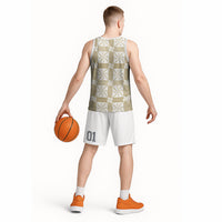 Beige Ngatu Pattern Malo e Lelei Tonga Basketball Jersey