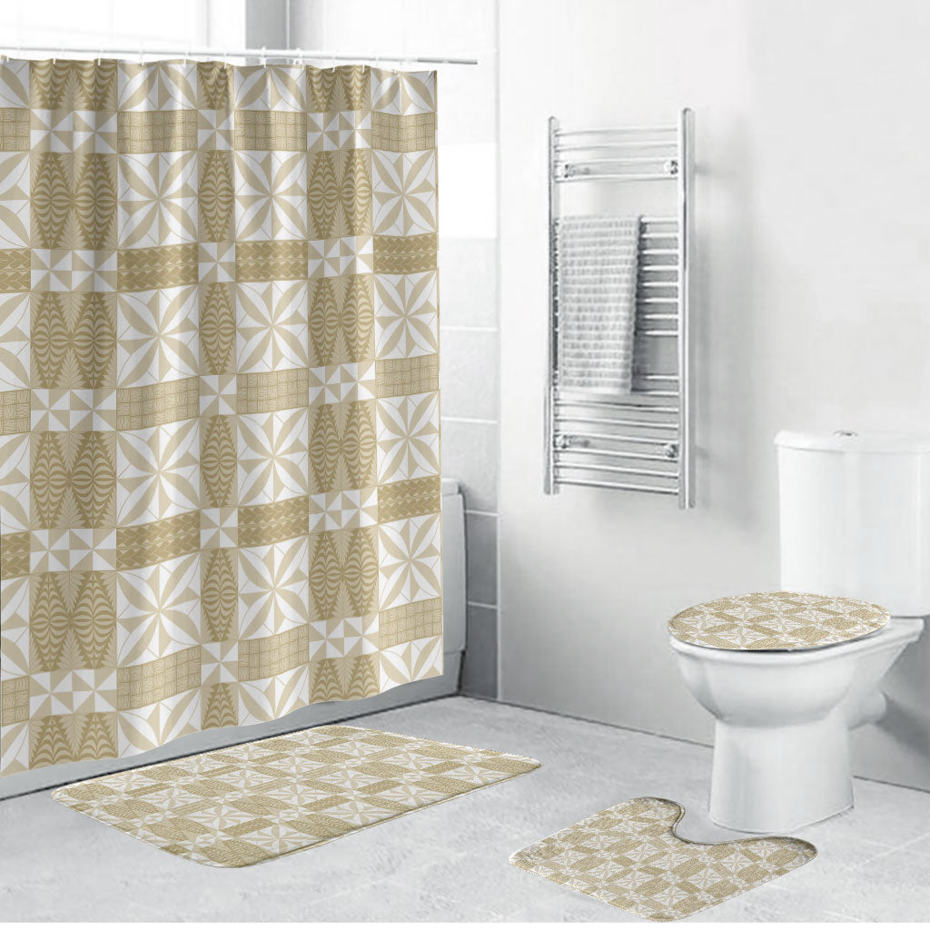 Beige Ngatu Pattern Malo e Lelei Tonga Bathroom Set
