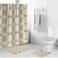 Beige Ngatu Pattern Malo e Lelei Tonga Bathroom Set