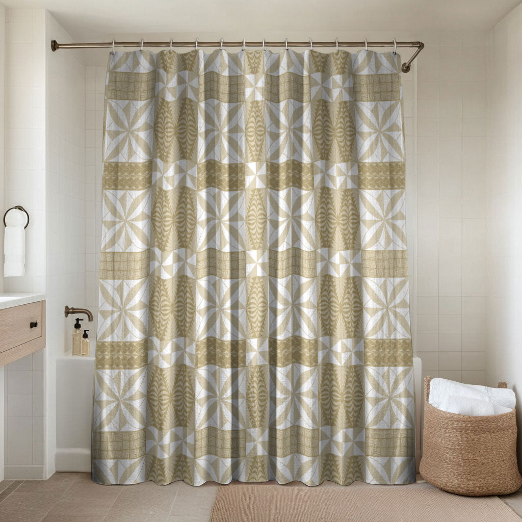 Beige Ngatu Pattern Malo e Lelei Tonga Bathroom Set