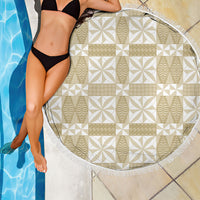 Beige Ngatu Pattern Malo e Lelei Tonga Beach Blanket